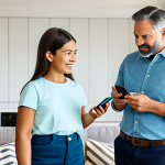 Smart Home Lifestyle**

"A modern family in a brightly lit, stylish living room, interacting with smart home devices. The father is adjusting smart lights with his smartphone, the mother is checking a smart thermostat, and the child is listening to a smart speaker. Fully clothed, modest attire, appropriate content, safe for work, perfect anatomy, natural proportions, professional photography, high quality, family-friendly atmosphere."

**