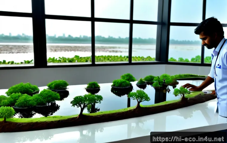 미래 환경 시뮬레이션 - Photorealistic future environmental simulation laboratory in India, an Indian climate scientist in m...